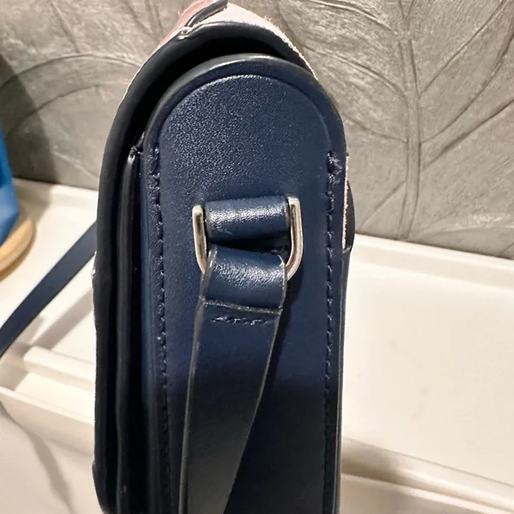 Kate Spade Pink and Blue Bag like new Nadine Patchwork Medium Flap Shoulder Bag - Picture 9 of 14